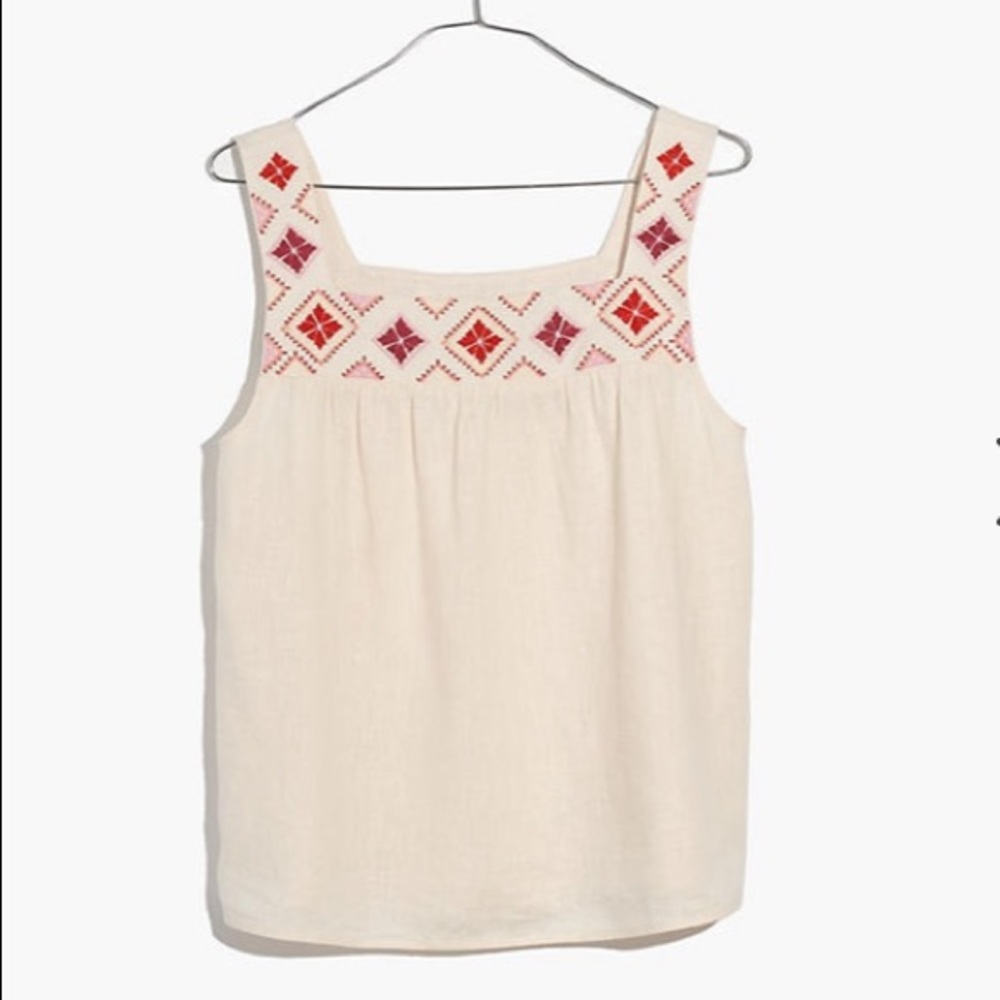 Embroidered Island Tank Top Size XXS